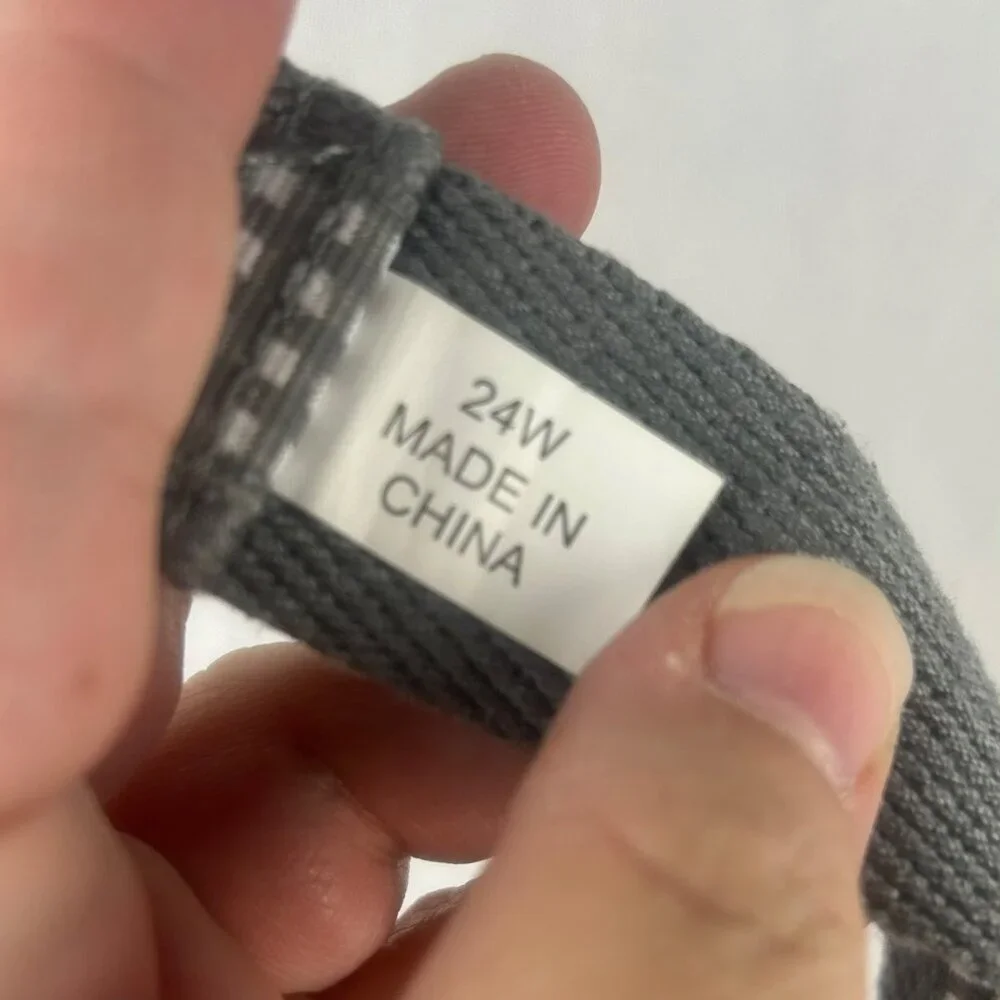 Karen Scott D Ring Belt Women Plus 24 Black Gray Set‎ of 2 Gingham Plaid Ribbon